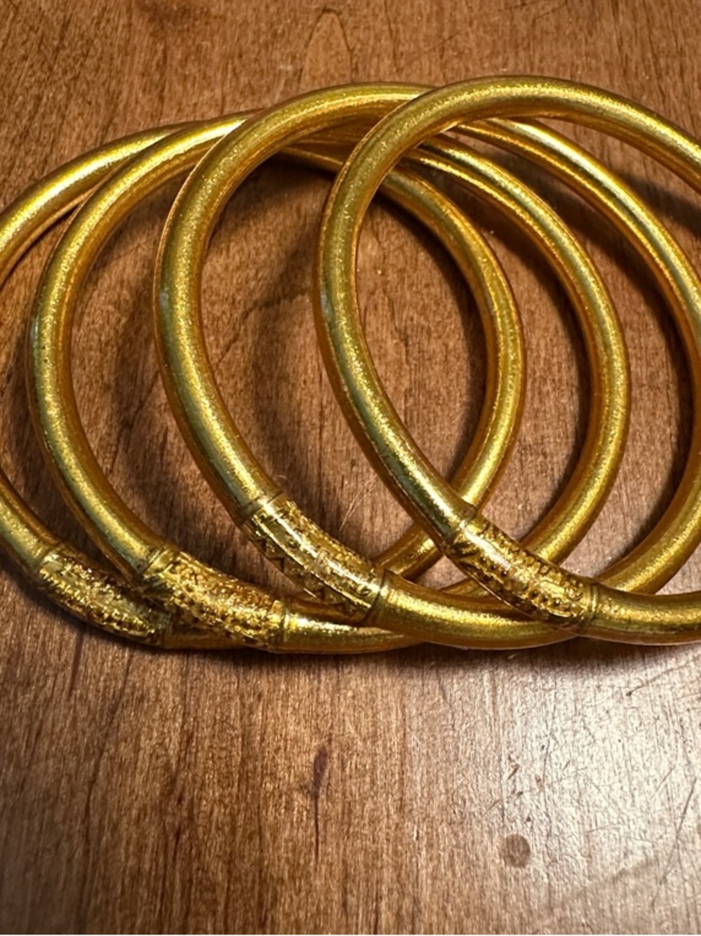 Budhagirl GOLD ALL WEATHER BANGLES® Set of Four Metallic Gold Bangles